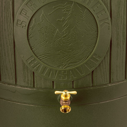 Good Ideas Bushman Spruce Creek 54 Gal Rain Saver Barrel with Spigot, Moss Green