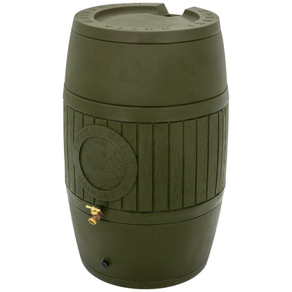 Good Ideas Bushman Spruce Creek 54 Gal Rain Saver Barrel with Spigot, Moss Green