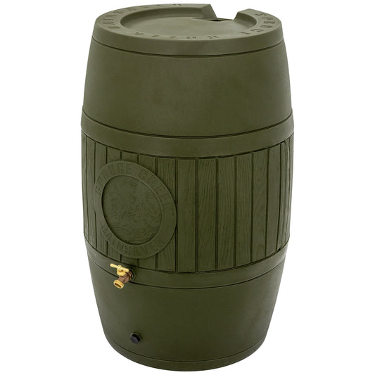Good Ideas Bushman Spruce Creek 54 Gal Rain Saver Barrel with Spigot, Moss Green