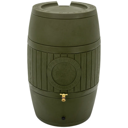 Good Ideas Bushman Spruce Creek 54 Gal Rain Saver Barrel with Spigot, Moss Green