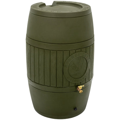 Good Ideas Bushman Spruce Creek 54 Gal Rain Saver Barrel with Spigot, Moss Green