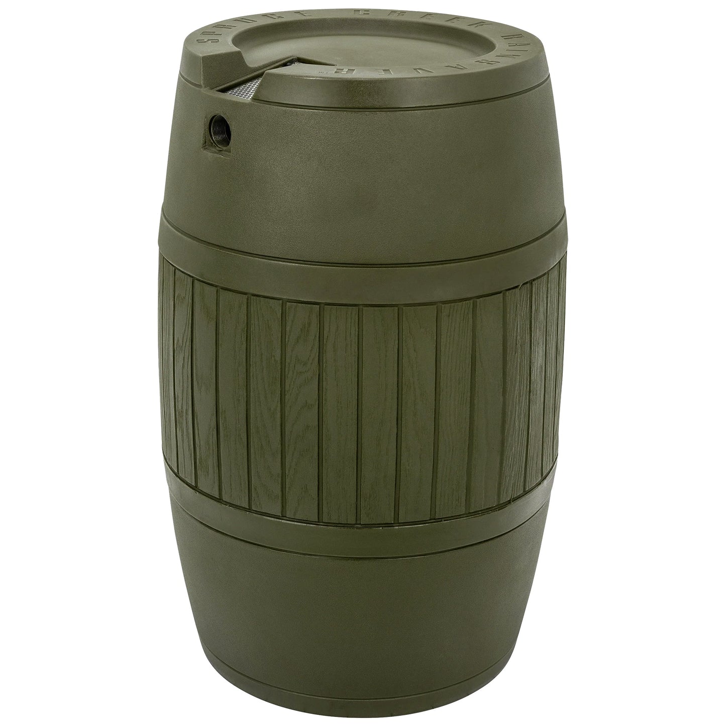 Good Ideas Bushman Spruce Creek 54 Gal Rain Saver Barrel with Spigot, Moss Green