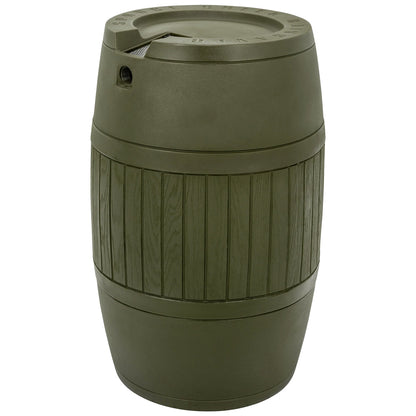 Good Ideas Bushman Spruce Creek 54 Gal Rain Saver Barrel with Spigot, Moss Green