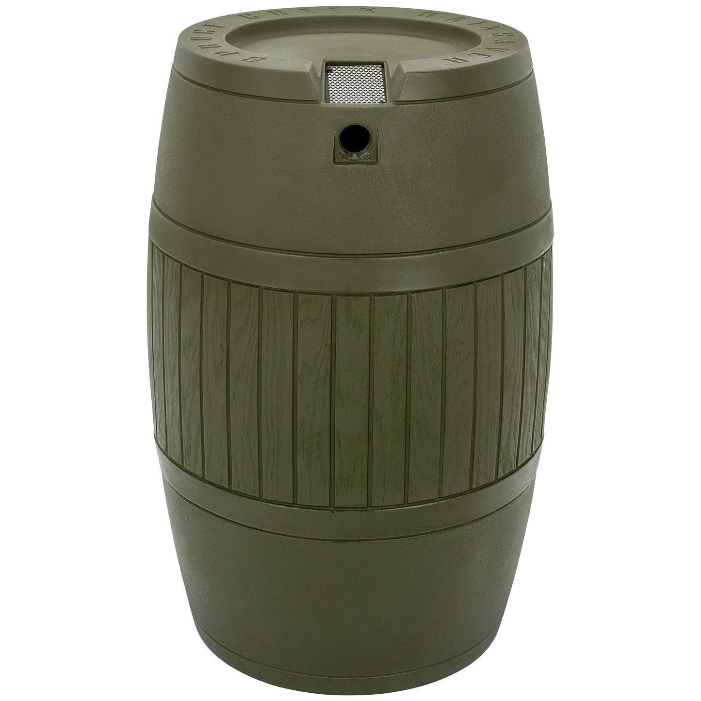 Good Ideas Bushman Spruce Creek 54 Gal Rain Saver Barrel with Spigot, Moss Green