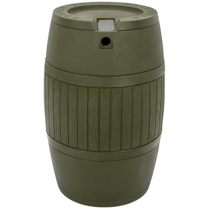 Good Ideas Bushman Spruce Creek 54 Gal Rain Saver Barrel with Spigot, Moss Green