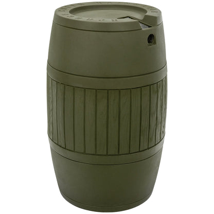 Good Ideas Bushman Spruce Creek 54 Gal Rain Saver Barrel with Spigot, Moss Green