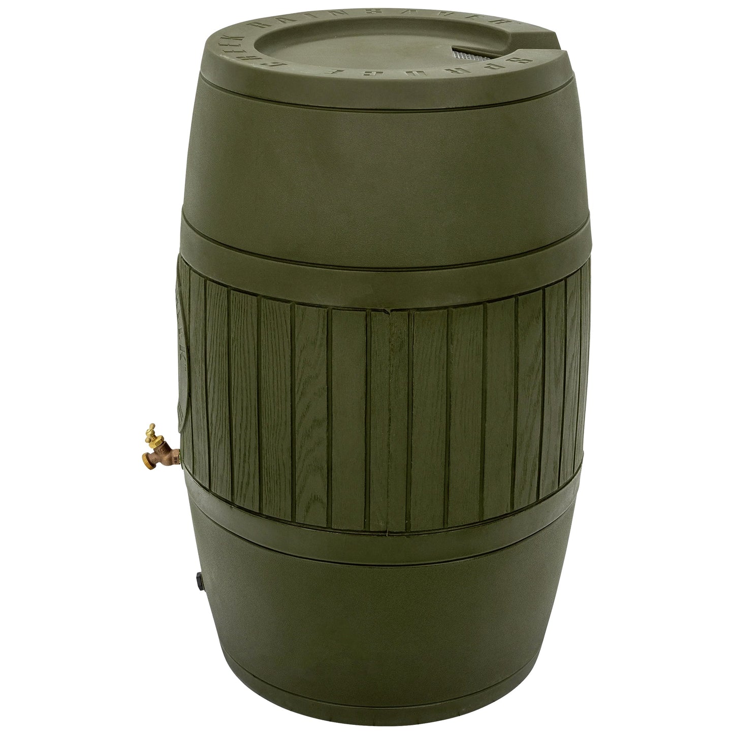 Good Ideas Bushman Spruce Creek 54 Gal Rain Saver Barrel with Spigot, Moss Green