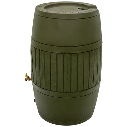 Good Ideas Bushman Spruce Creek 54 Gal Rain Saver Barrel with Spigot, Moss Green