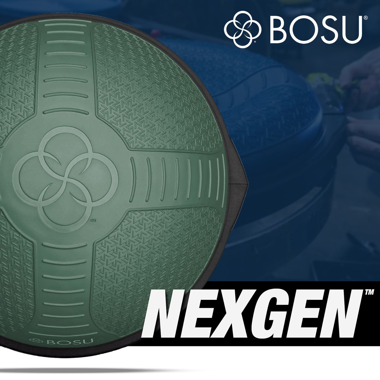 Bosu NEXGEN Balance Strength Trainer, Home Gym Workout Equipment, 26", Green