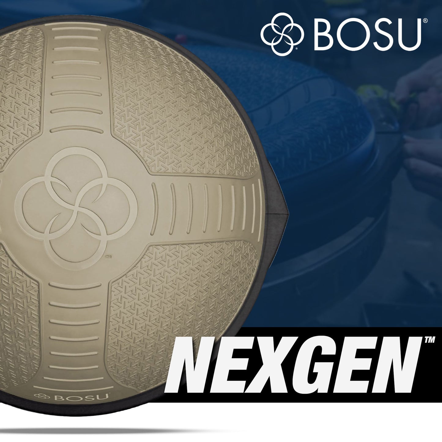 Bosu NEXGEN Balance Strength Trainer, Home Gym Workout Equipment, 26", Sandstone