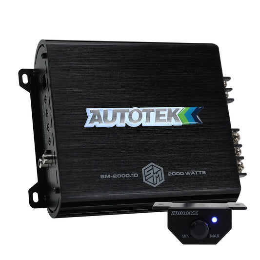 Autotek 2000W 1 Channel Car Audio Amplifier, Bass Knob, Street Machine SM-2000.1 - Find Fresh Goods