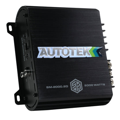 Autotek 2000W 2 Channel Car Audio Amplifier Bass Knob, Street Machine SM-2000.2D - Find Fresh Goods
