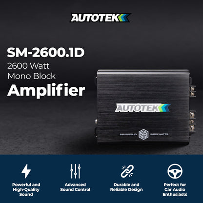 Autotek Street Machine 2600W 2 Channel Car Audio Amplifier, Bass Knob, Equalizer - Find Fresh Goods