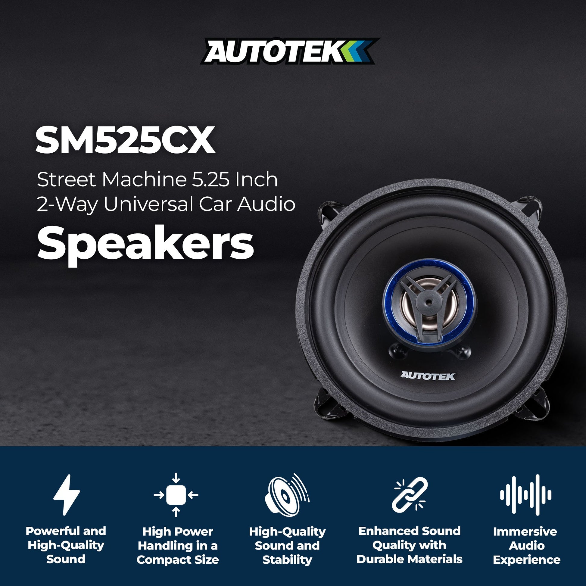 Autotek 4 Pack Street Machine 250 Watt 5.25" 2 Way Car Audio Coaxial Speakers - Find Fresh Goods