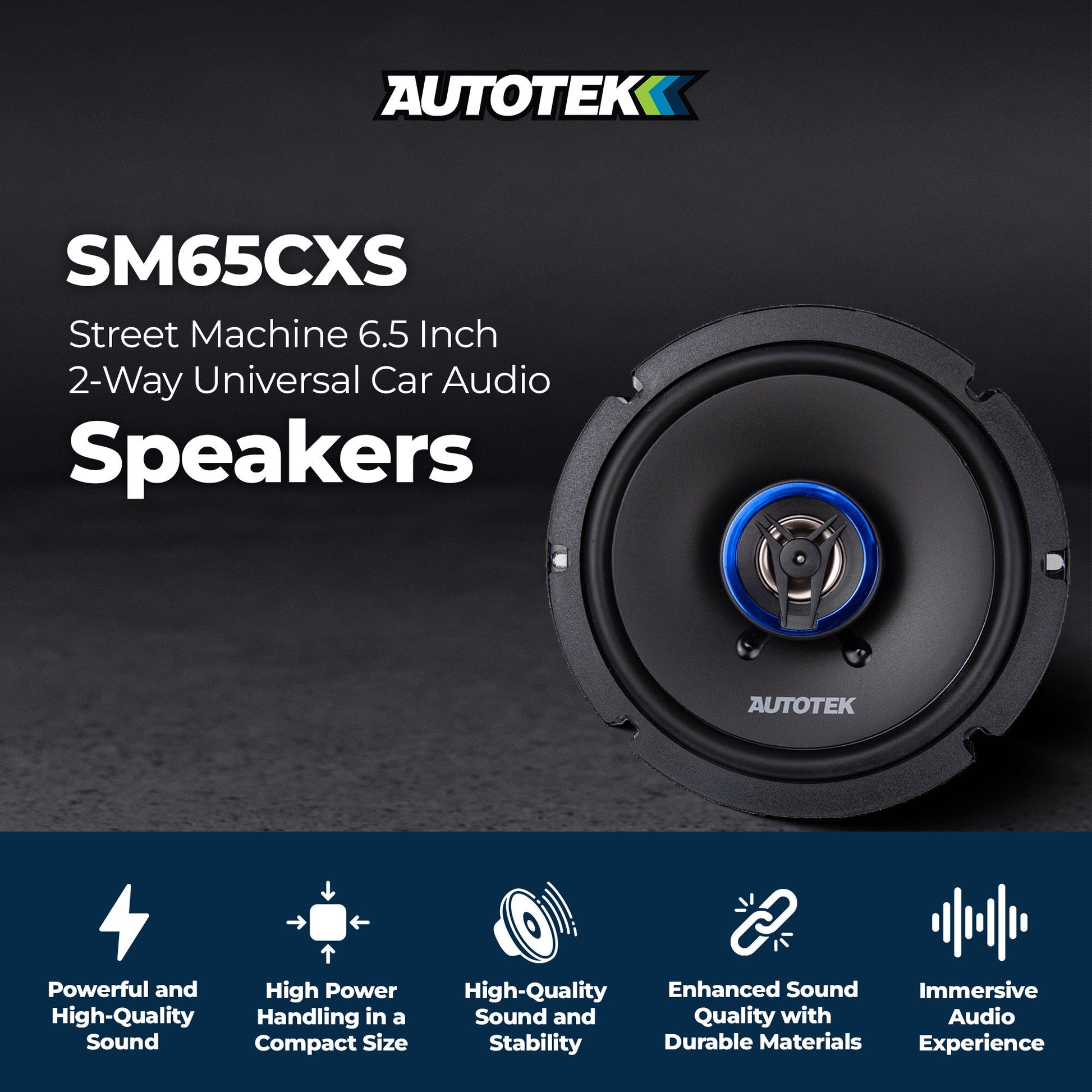 Autotek 4 Pack Street Machine 6.5 Inch 2-Way Shallow Car Audio Coaxial Speakers - Find Fresh Goods