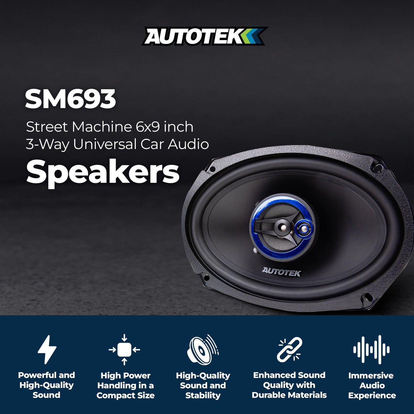 Autotek Street Machine 6x9 in. 3-Way Car Audio Universal Coaxial Speakers, Pair - Find Fresh Goods