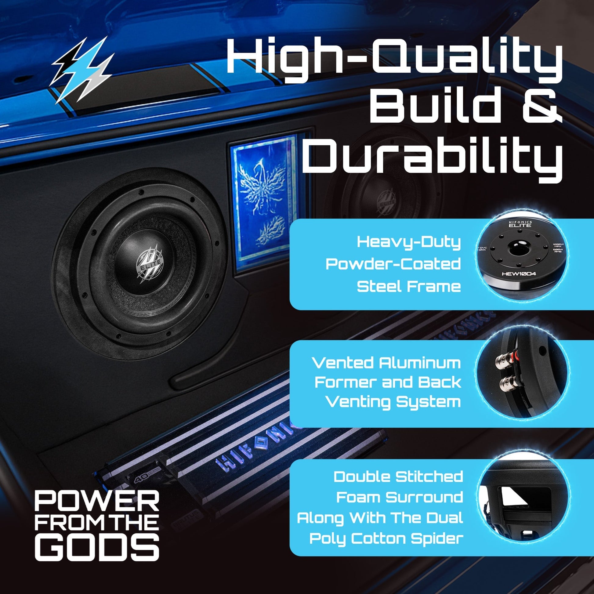 Hifonics ELITE 10 Inch Subwoofer, Dual Voice Coil Car Audio Speaker, 1200 Watt - Find Fresh Goods