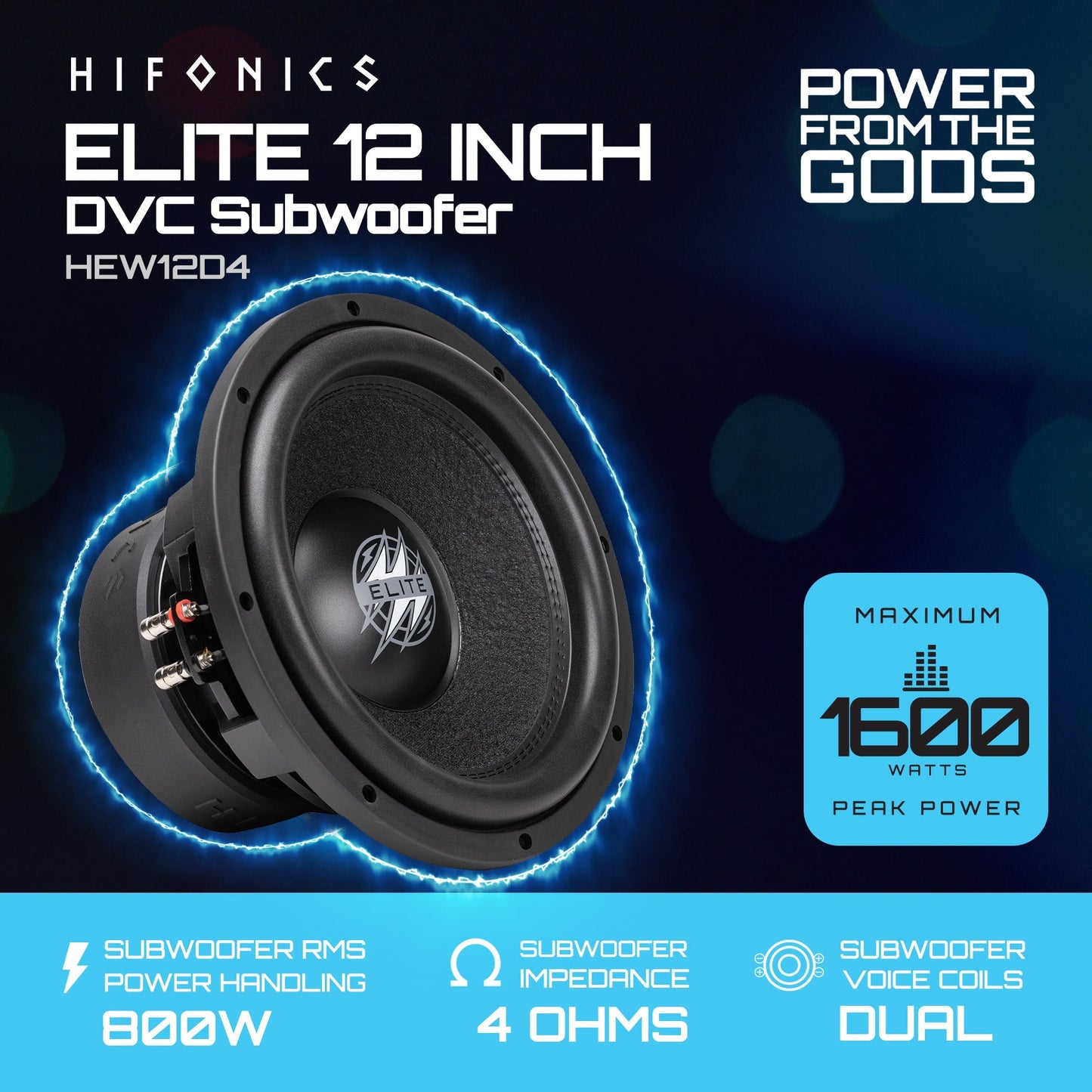 Hifonics 2 Pack ELITE 12" Subwoofer, Dual Voice Coil Car Audio Speaker, 1600W - Find Fresh Goods