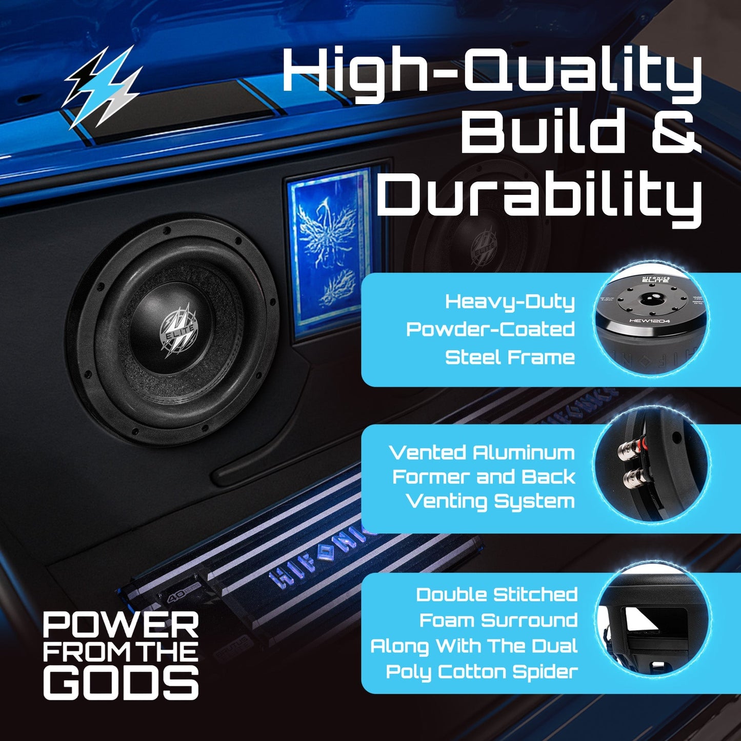Hifonics ELITE 12 Inch Subwoofer, Dual Voice Coil Car Audio Speaker, 1600 Watt - Find Fresh Goods