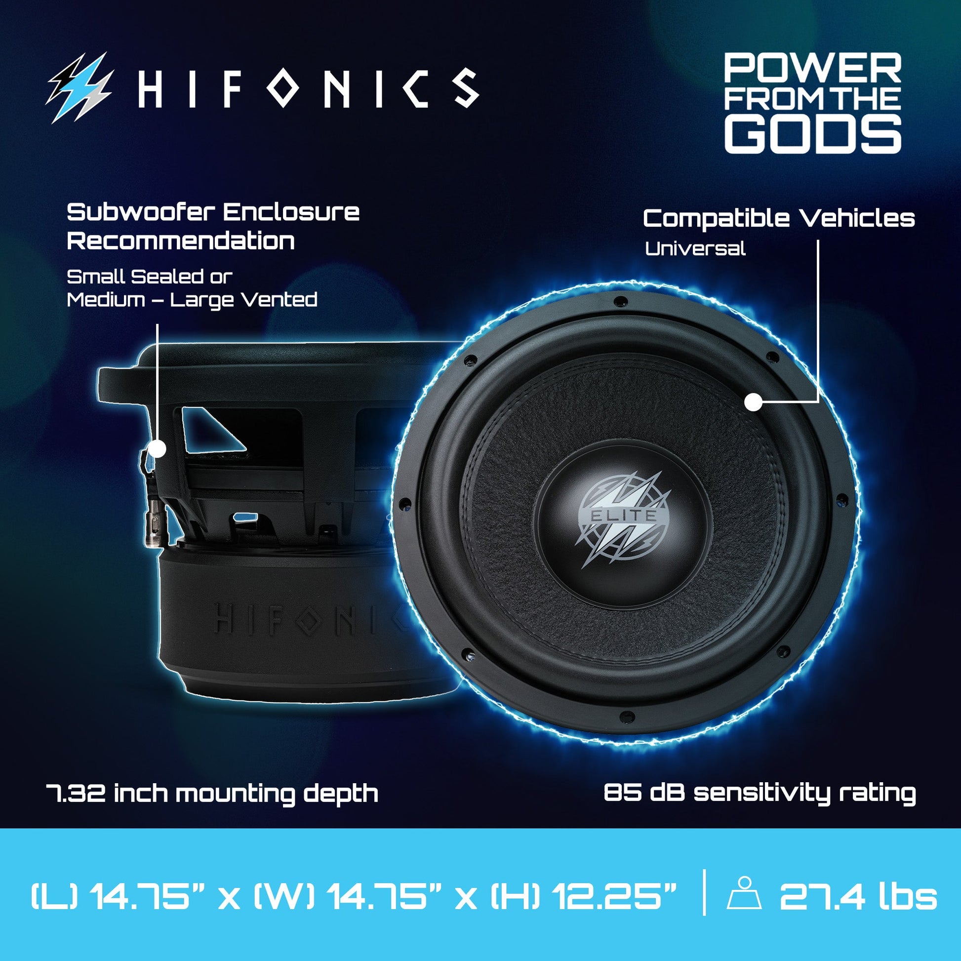 Hifonics ELITE 12 Inch Subwoofer, Dual Voice Coil Car Audio Speaker, 1600 Watt - Find Fresh Goods