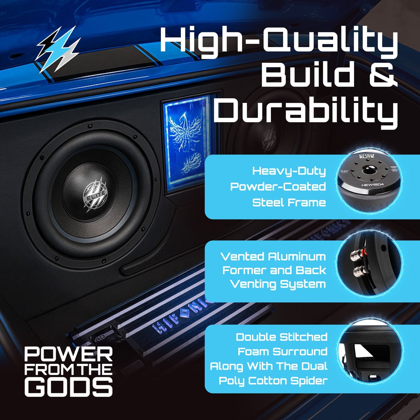 Hifonics 4 Pack ELITE 15" Subwoofer, Dual Voice Coil Car Audio Speaker, 3000W - Find Fresh Goods