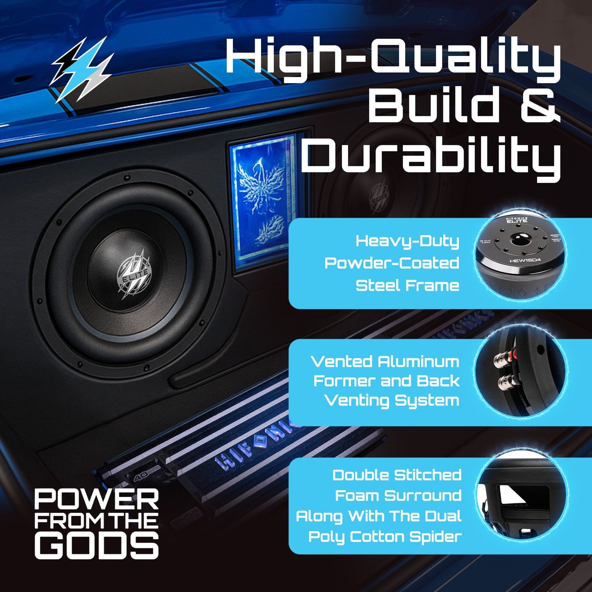 Hifonics 4 Pack ELITE 15" Subwoofer, Dual Voice Coil Car Audio Speaker, 3000W - Find Fresh Goods