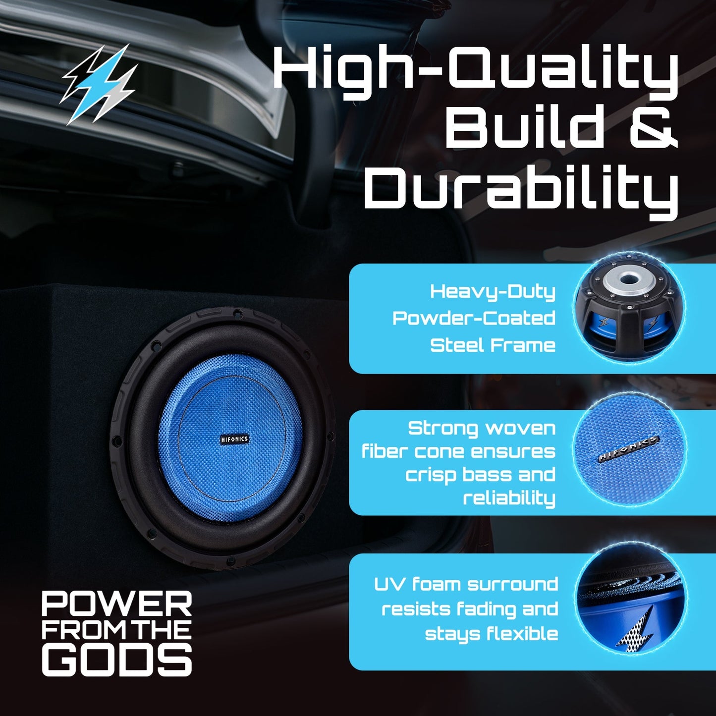 Hifonics 2 Pack ELITE 8” Shallow Subwoofer, Dual Voice Coil Audio Speaker, 500W - Find Fresh Goods