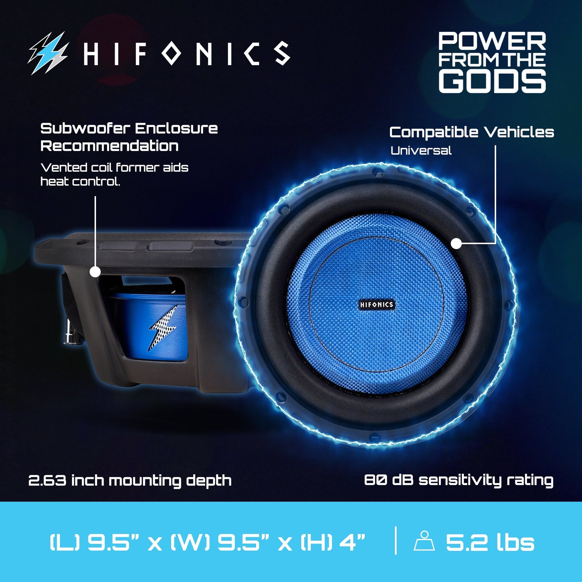 Hifonics 4 Pack ELITE 8” Shallow Subwoofer, Dual Voice Coil Audio Speaker, 500W - Find Fresh Goods