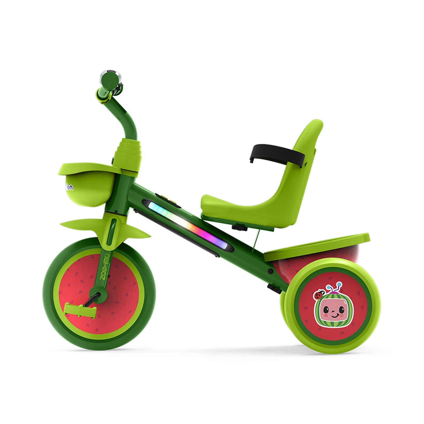 Jetson CoComelon Light-Up Trike with Front and Rear Baskets, Seatbelt and Bell
