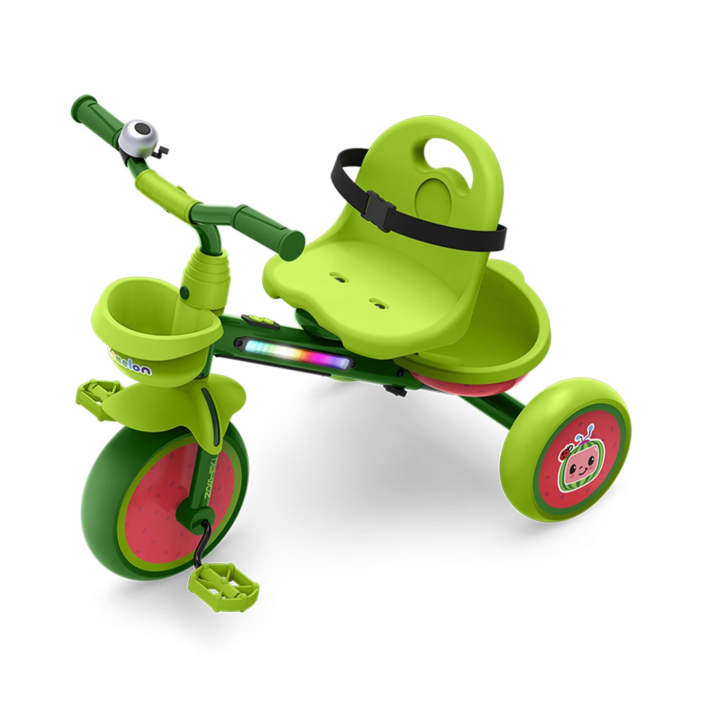 Jetson CoComelon Light-Up Trike with Front and Rear Baskets, Seatbelt and Bell