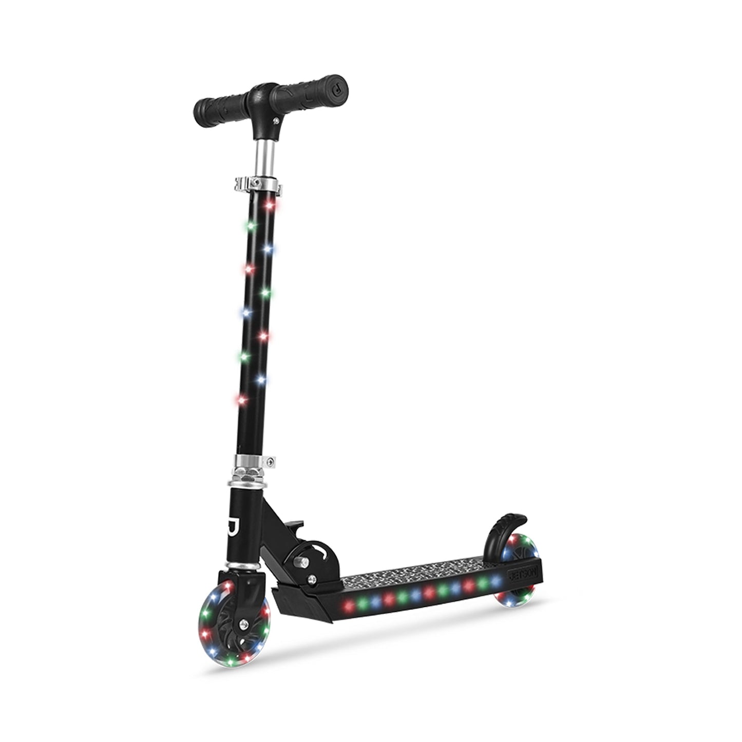 Jetson Jupiter Kick Scooter with LED Lights & Height Adjustable Handlebar, Black