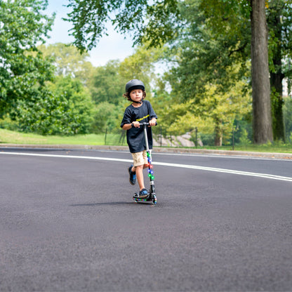 Jetson Jupiter Kick Scooter with LED Lights & Height Adjustable Handlebar, Black