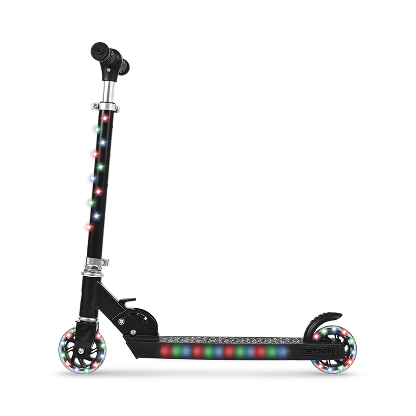 Jetson Jupiter Kick Scooter with LED Lights & Height Adjustable Handlebar, Black