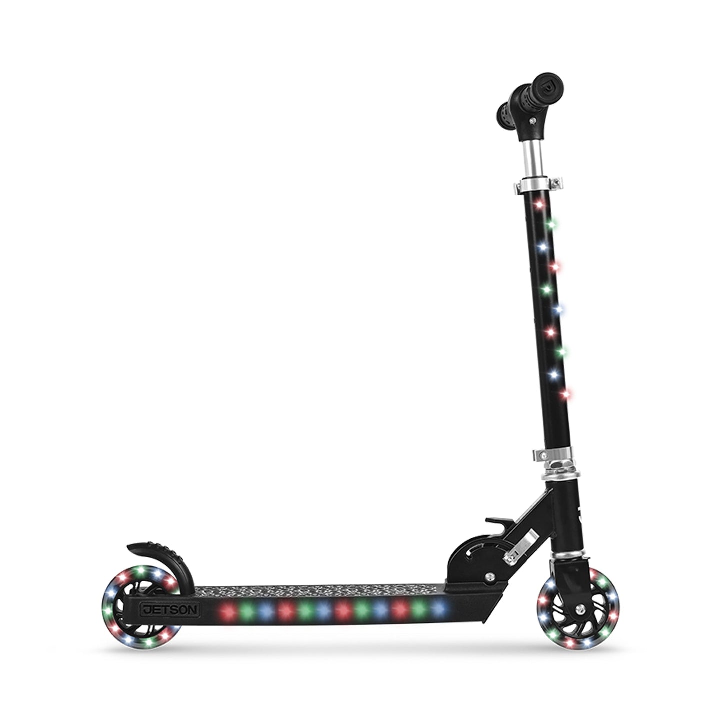 Jetson Jupiter Kick Scooter with LED Lights & Height Adjustable Handlebar, Black