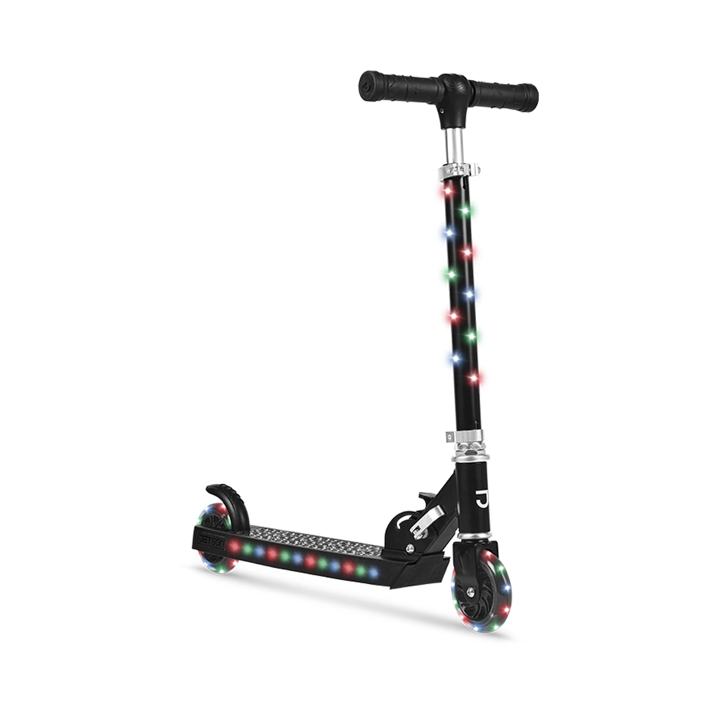 Jetson Jupiter Kick Scooter with LED Lights & Height Adjustable Handlebar, Black