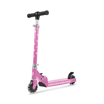 Jetson Jupiter Kick Scooter with LED Lights & Height Adjustable Handlebar, Pink
