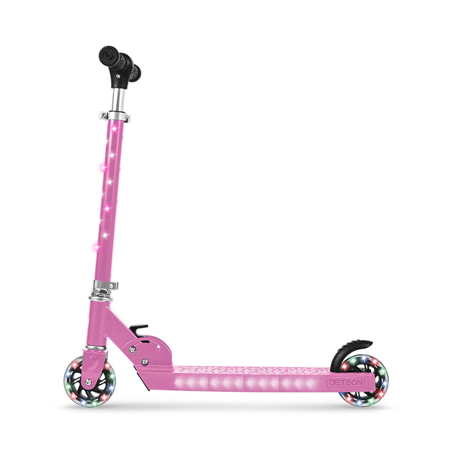 Jetson Jupiter Kick Scooter with LED Lights & Height Adjustable Handlebar, Pink