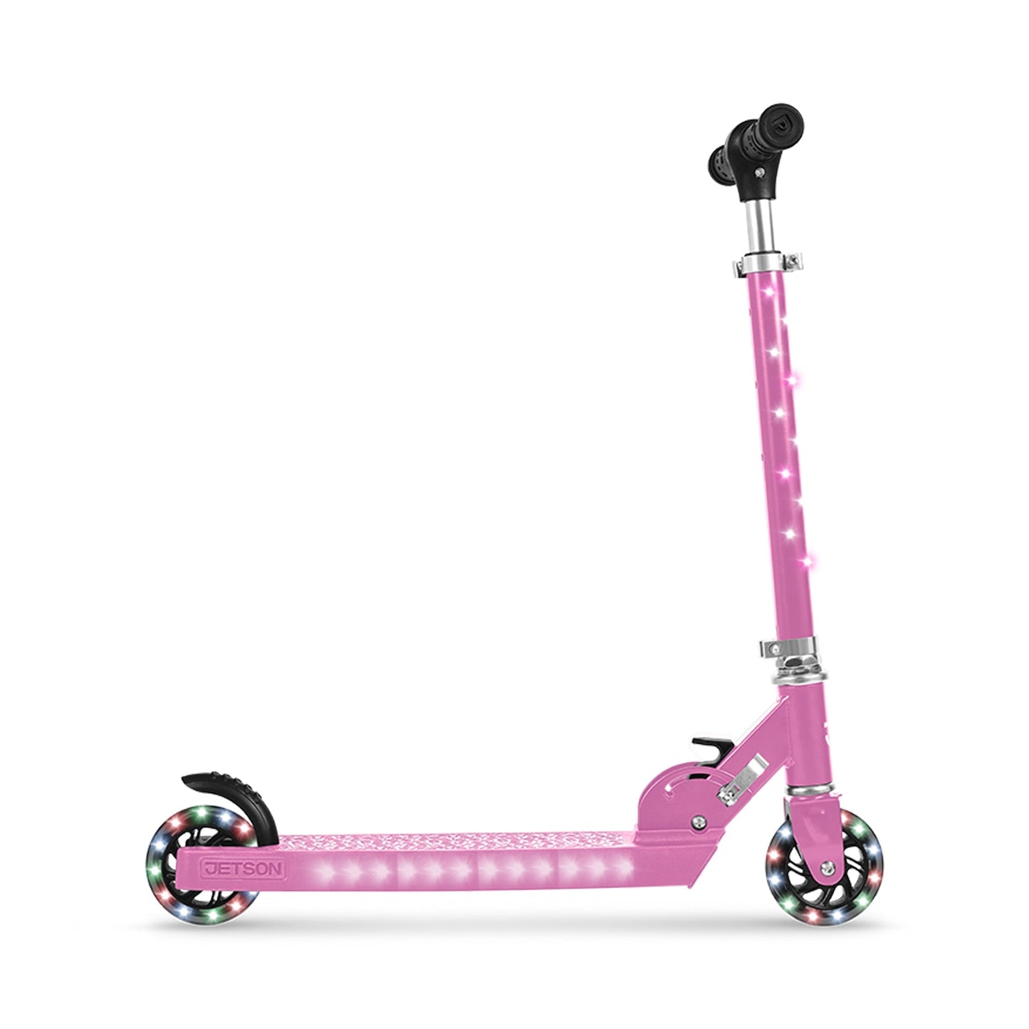 Jetson Jupiter Kick Scooter with LED Lights & Height Adjustable Handlebar, Pink