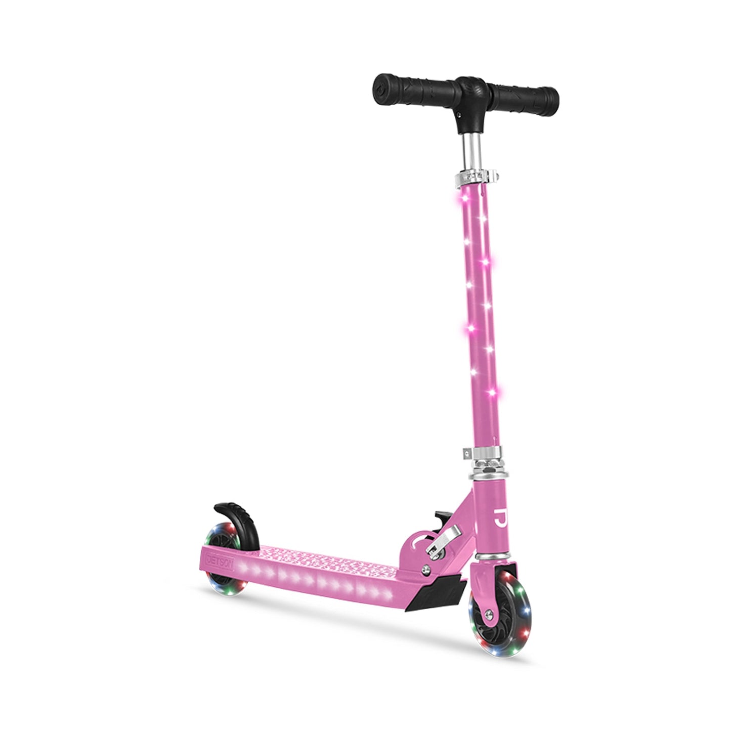 Jetson Jupiter Kick Scooter with LED Lights & Height Adjustable Handlebar, Pink