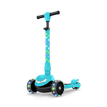Jetson Jupiter Mini 3 Wheel Light-Up Kick Scooter, Adjustable Handlebar, Blue