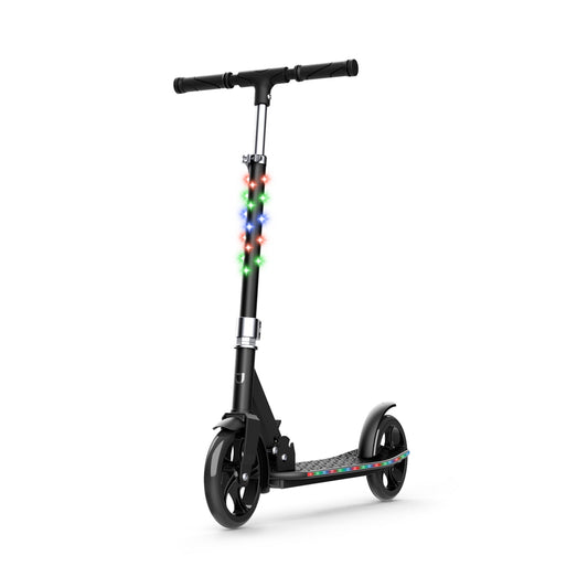 Jetson Jumbo 2 Wheel Light Up Scooter Adjustable Kick Ride On Toy for Kid, Black