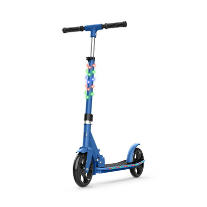 Jetson Jumbo 2 Wheel Light Up Scooter Adjustable Kick Ride On Toy for Kids, Blue