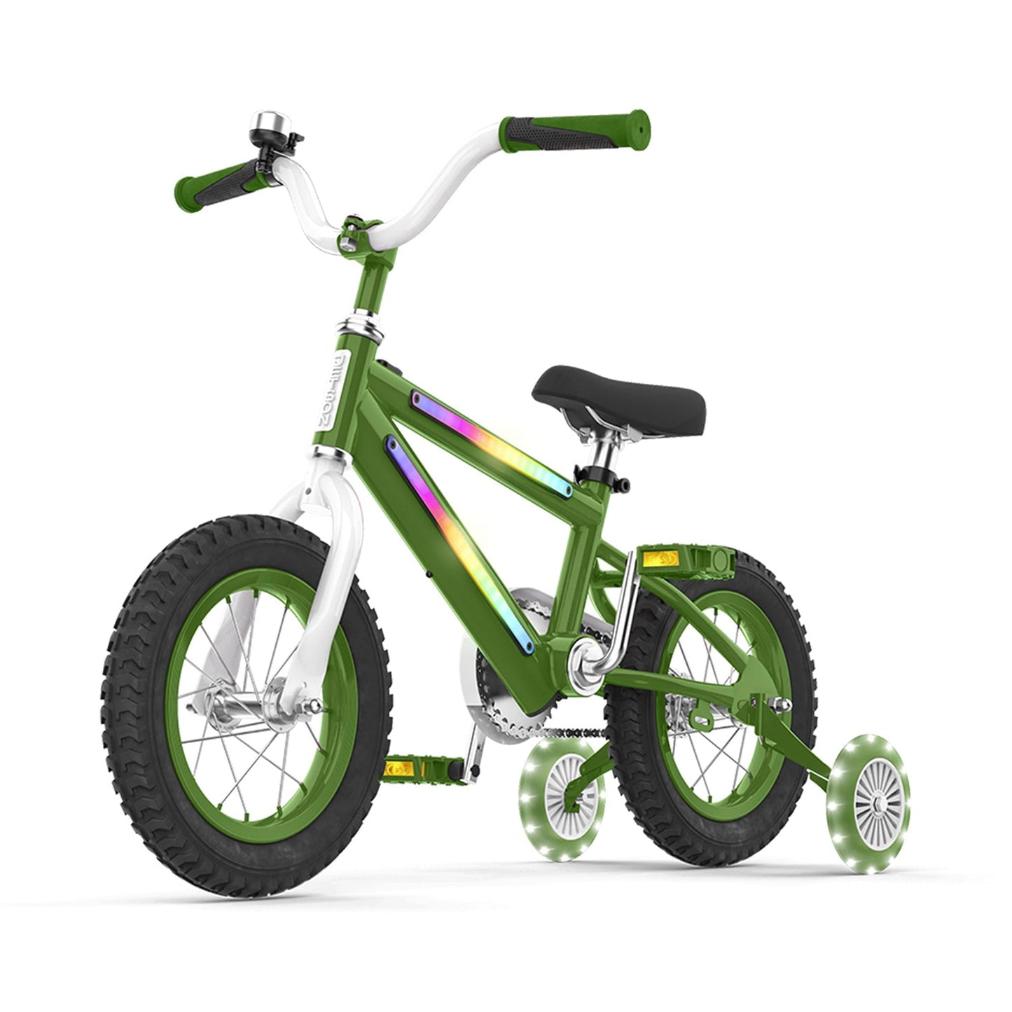 Jetson Light Rider 12" LED Kids Bike with Coaster Brakes, Training Wheels, Green