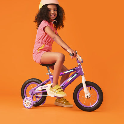 Jetson Light Rider 12" LED Kid Bike with Coaster Brakes, Training Wheels, Purple