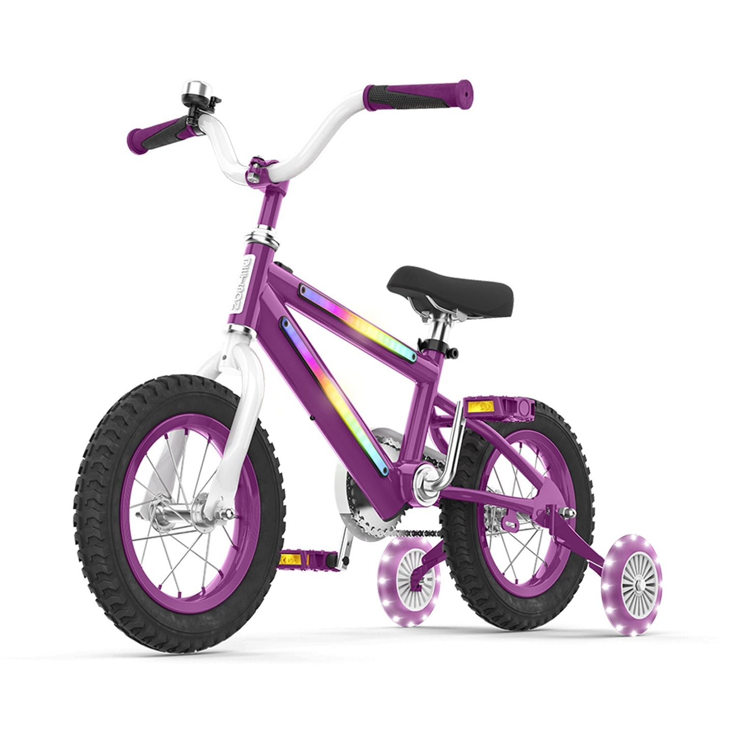 Jetson Light Rider 12" LED Kid Bike with Coaster Brakes, Training Wheels, Purple