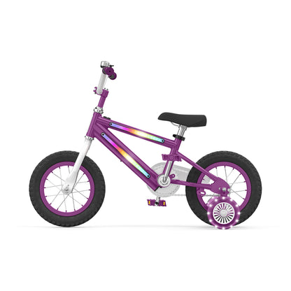 Jetson Light Rider 12" LED Kid Bike with Coaster Brakes, Training Wheels, Purple