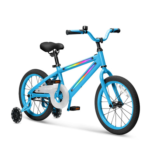 Jetson Light Rider 16" LED Kids Bike with Coaster Brakes, Training Wheels, Blue