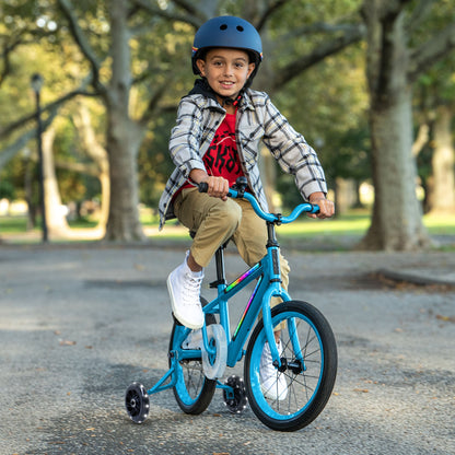 Jetson Light Rider 16" LED Kids Bike with Coaster Brakes, Training Wheels, Blue