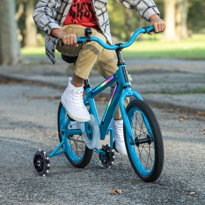 Jetson Light Rider 16" LED Kids Bike with Coaster Brakes, Training Wheels, Blue