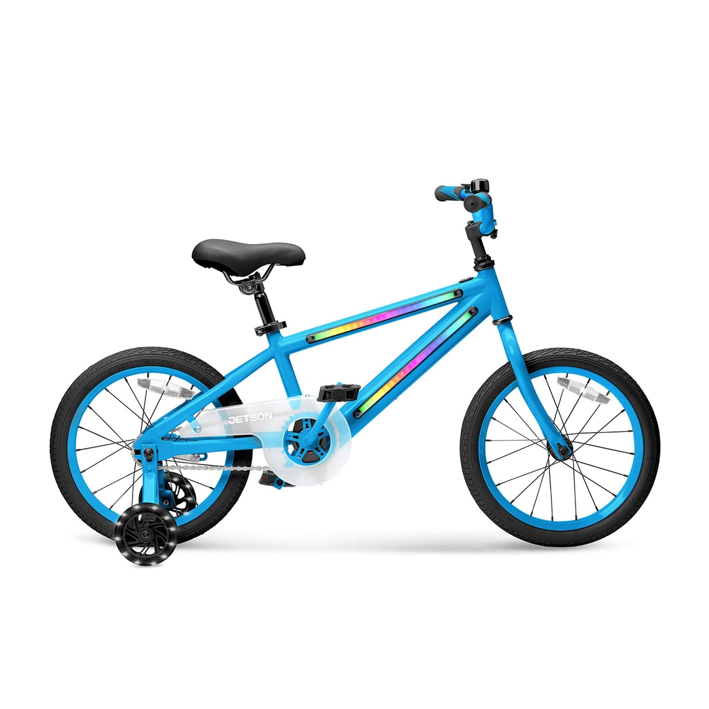 Jetson Light Rider 16" LED Kids Bike with Coaster Brakes, Training Wheels, Blue
